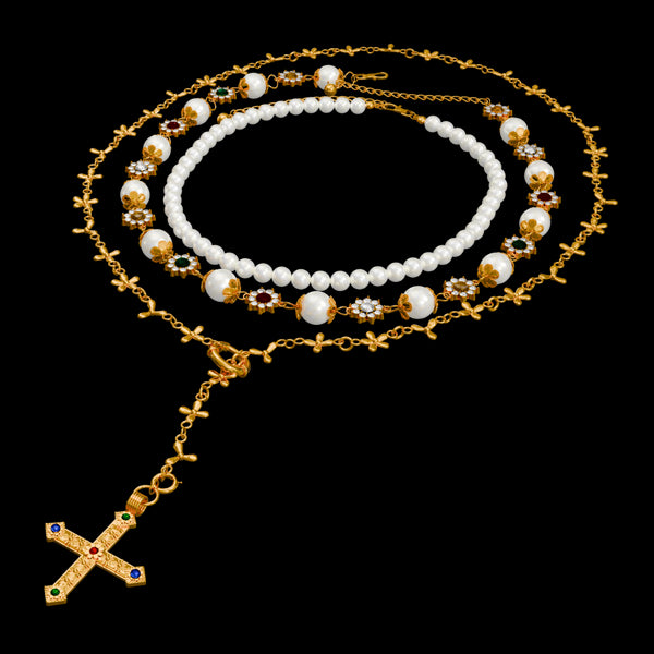 SAINT ROSARY GN/X NECKLACE SET