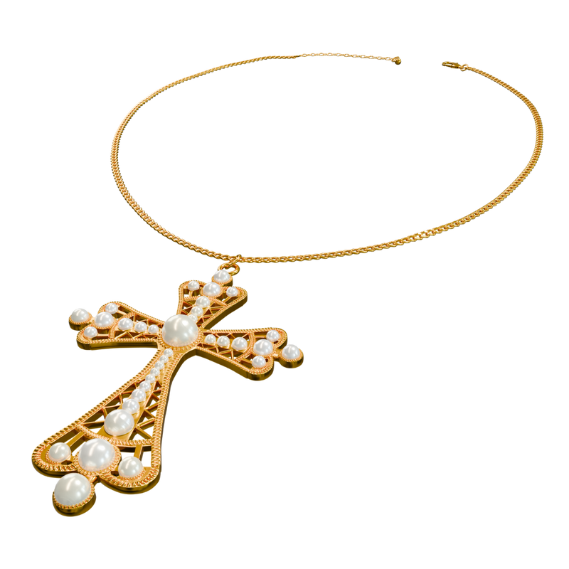 PEARL BAROQUE JX/G NECKLACE