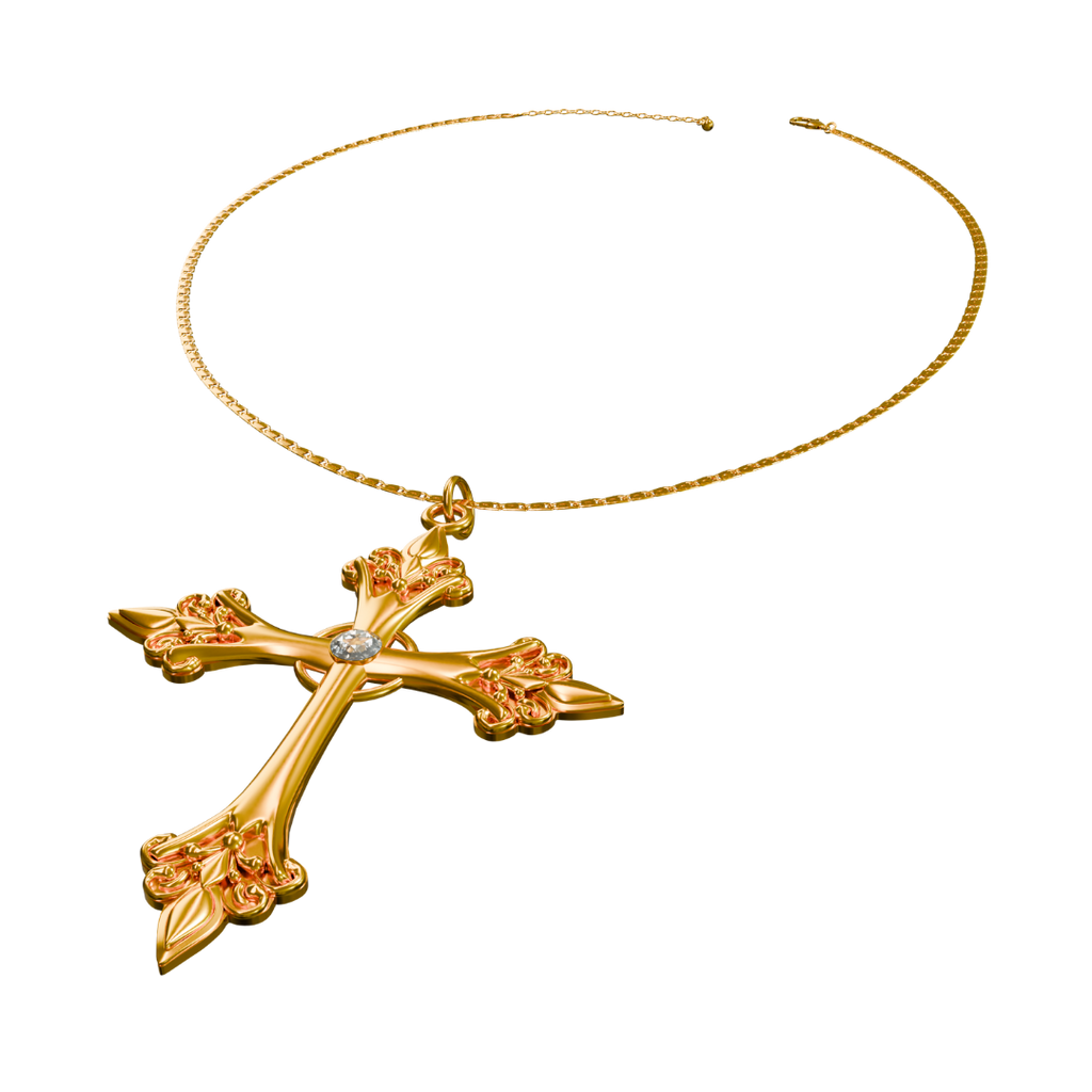 CELESTINE CROSS SN/G NECKLACE
