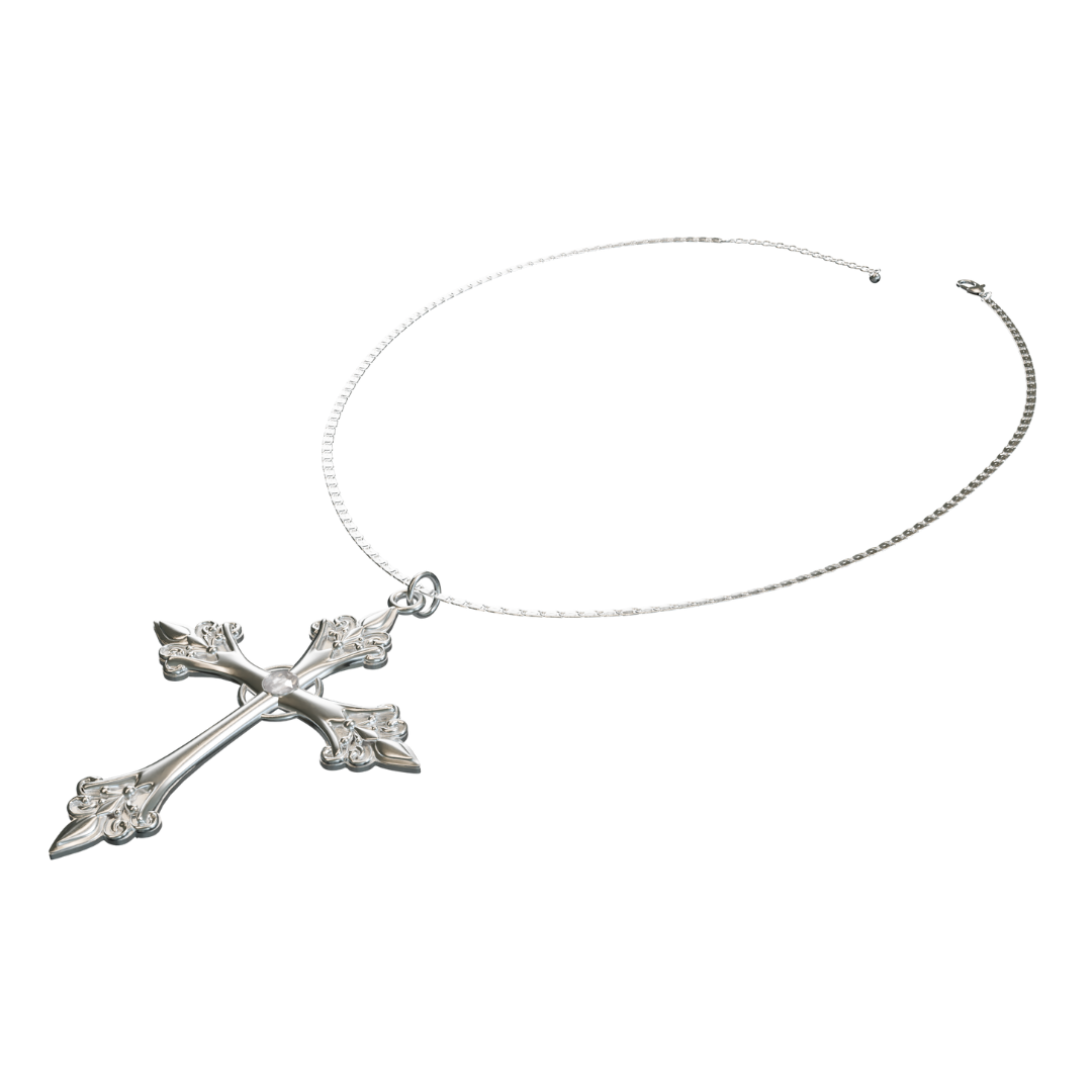 CELESTINE CROSS SN/S NECKLACE