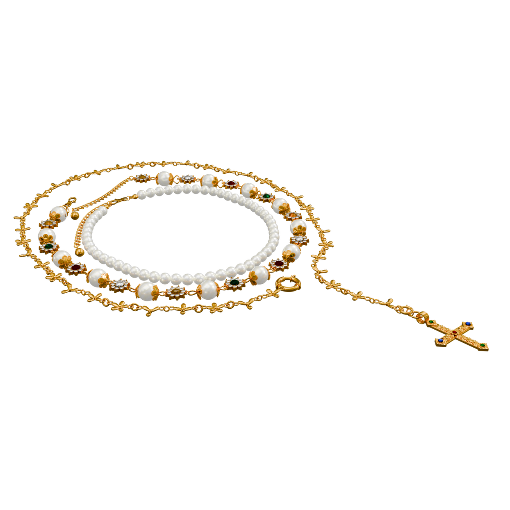 SAINT ROSARY GN/X NECKLACE SET