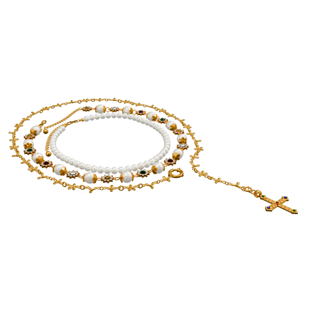 SAINT ROSARY GN/X NECKLACE SET
