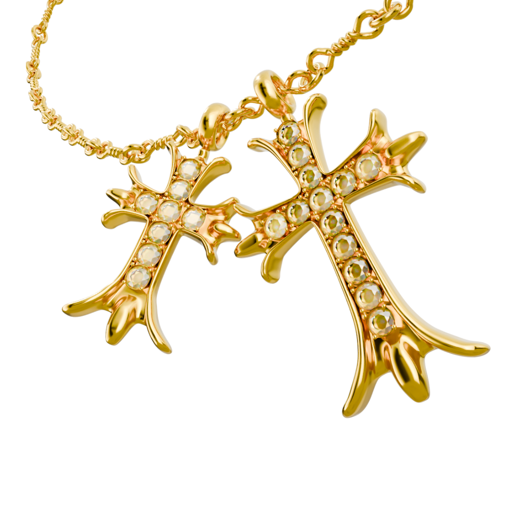 DUAL CROSS GD/X NECKLACE