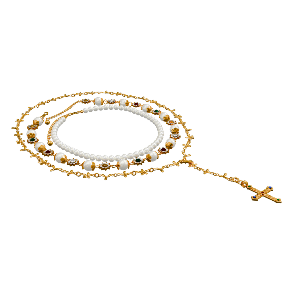 SAINT ROSARY GN/X NECKLACE SET