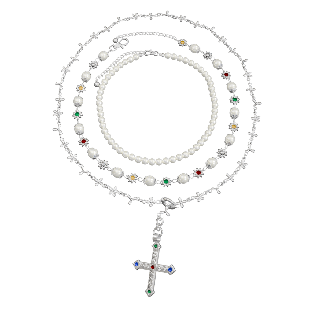 SAINT ROSARY SN/X NECKLACE SET