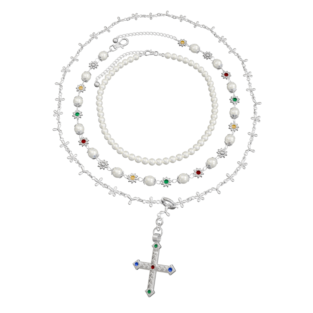 SAINT ROSARY SN/X NECKLACE SET