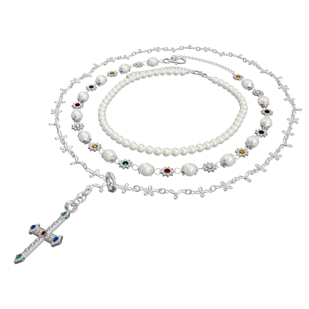 SAINT ROSARY SN/X NECKLACE SET