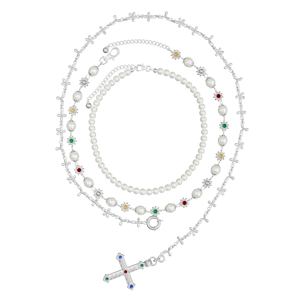 SAINT ROSARY SN/X NECKLACE SET