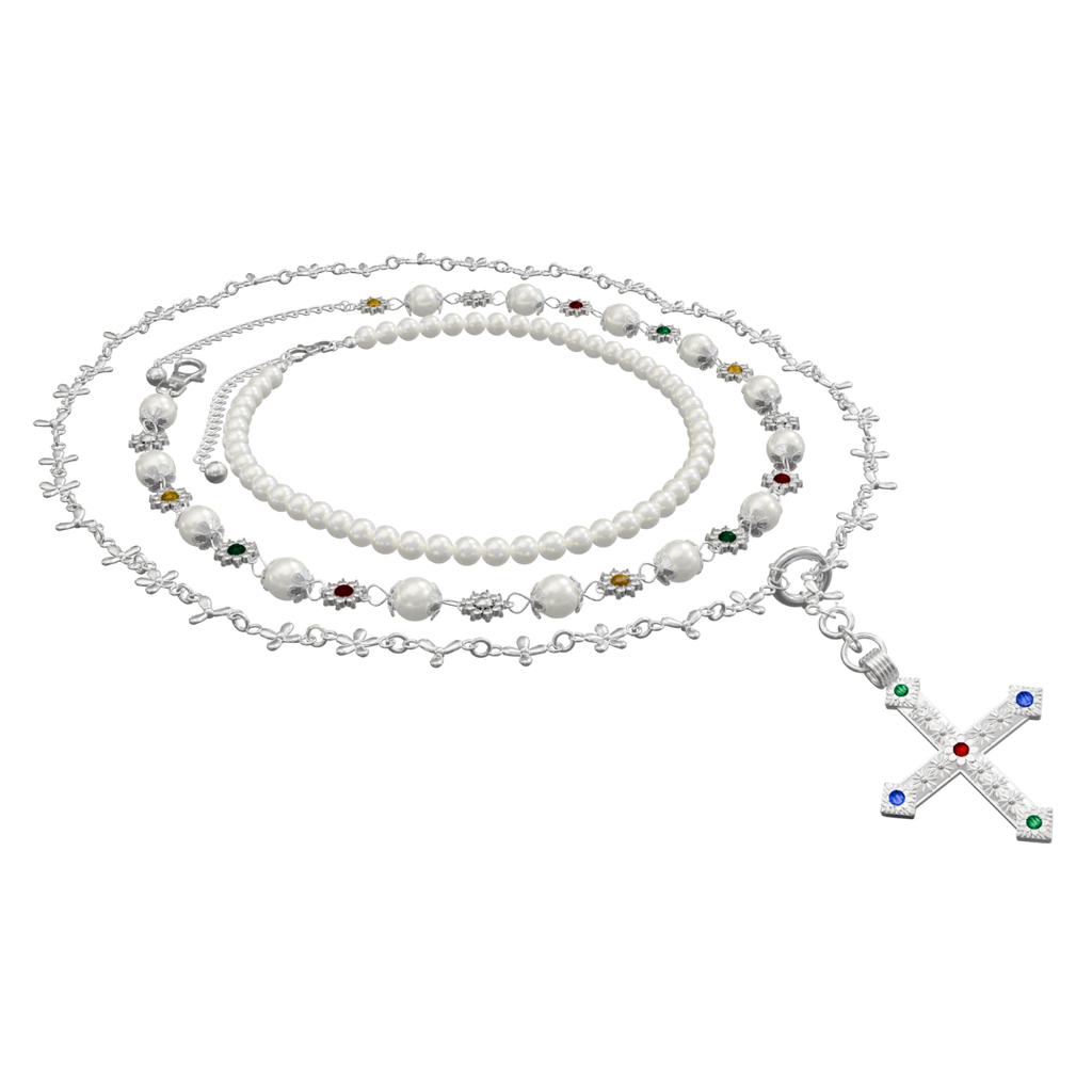 SAINT ROSARY SN/X NECKLACE SET