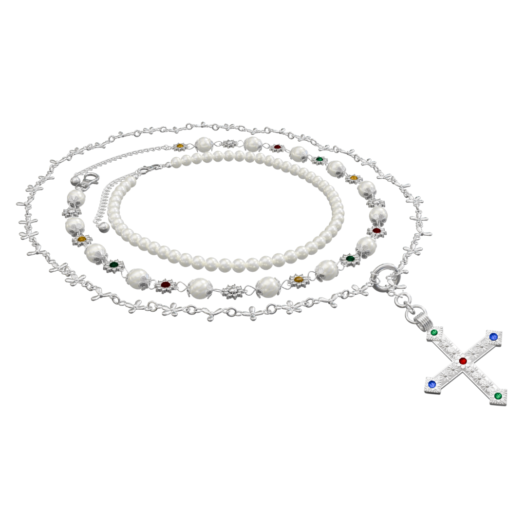 SAINT ROSARY SN/X NECKLACE SET