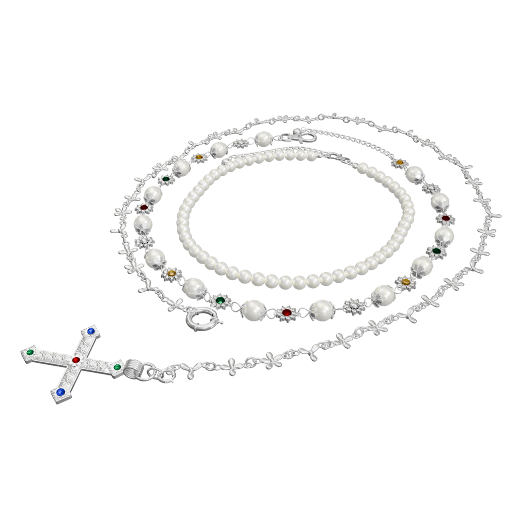 SAINT ROSARY SN/X NECKLACE SET